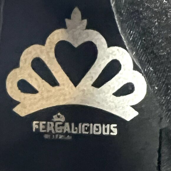 Fergalicious Womens Sz 6M Bootie Ankle Zip Boots Black Faux Leather Heel Comfort - Picture 11 of 12